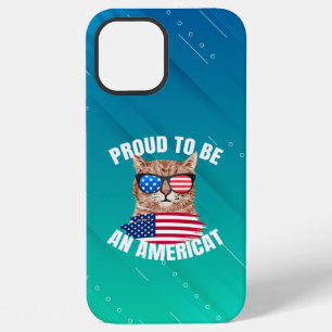 Proud To Be Americat Cat USA Flag Happy Fourth 4th iPhone 12 Pro Max Case