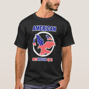Proud To Be An American Patriot Red White Blue Usa T-Shirt