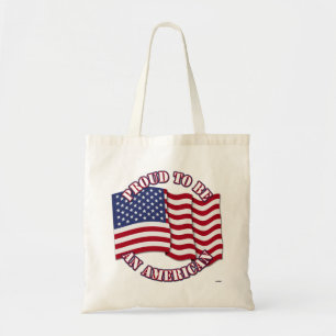 Proud To Be An American With USA Flag Tote Bag
