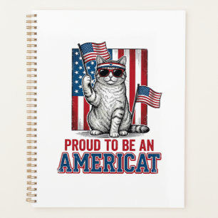 Proud To Be An Americat Patriotic Cat Shirt_1 Planner