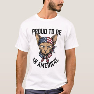 Proud To Be An Americat Patriotic Cat Shirt_1 T-Shirt