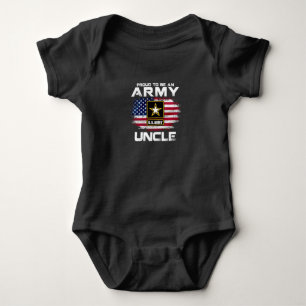 Proud To Be An Army Uncle With American Flag Gift Baby Bodysuit