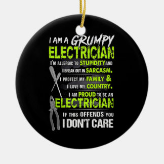 Proud to be an Electrician Ceramic Tree Decoration