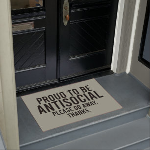 Proud To Be Antisocial Funny Introvert Doormat