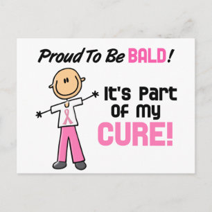 Proud To Be Bald Breast Cancer Stick Figure Postcard