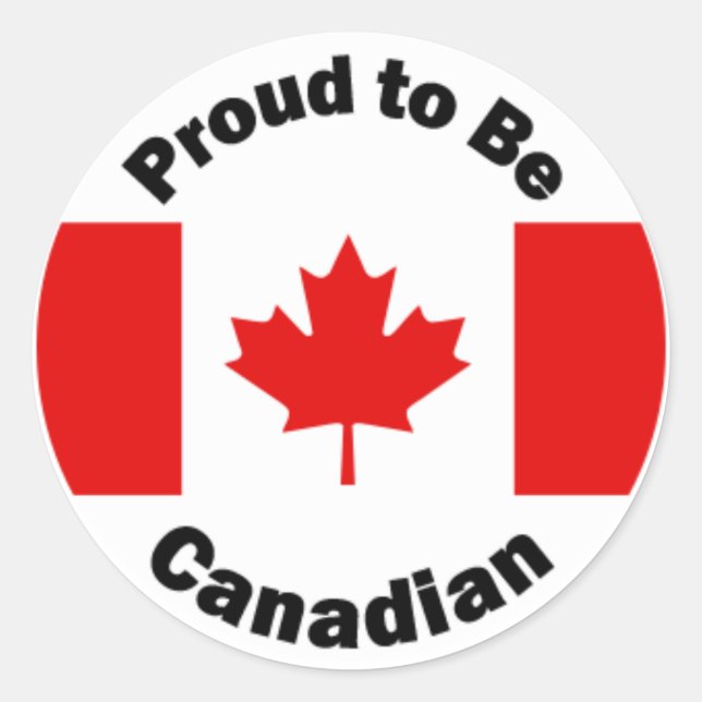 Proud to be Canadian Classic Round Sticker (Front)