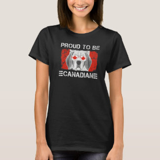 Proud to be Canadian Flag Dog Lover Canada Roots P T-Shirt