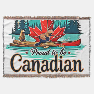 Proud to be Canadian Throw Blanket