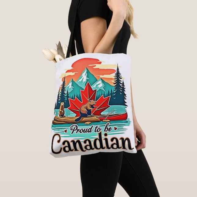 Proud to be Canadian Tote Bag (Close Up)