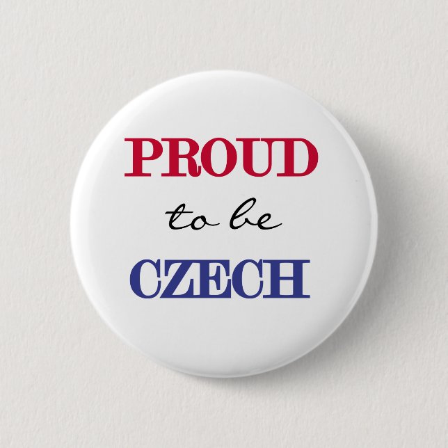 Proud To Be Czech 6 Cm Round Badge (Front)
