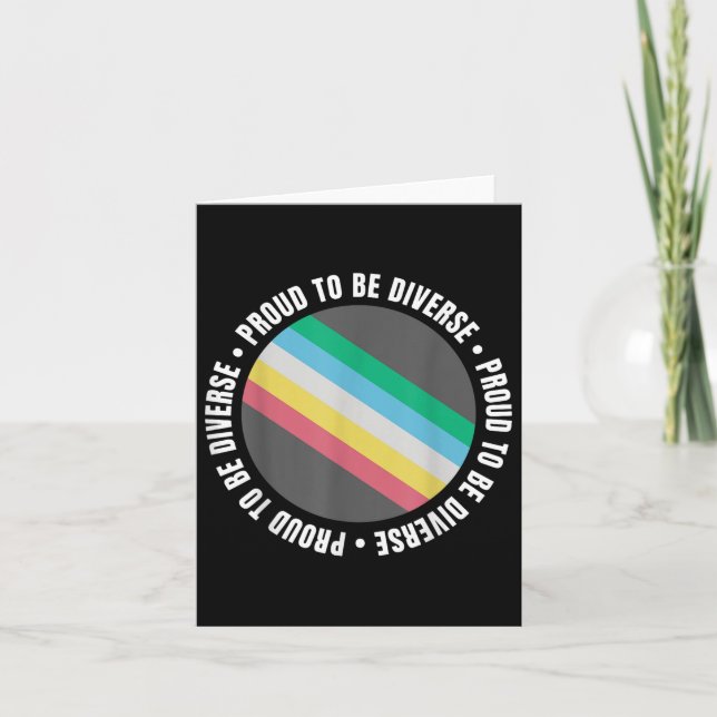 Proud To Be Diverse Disability Pride Flag Neurodiv Card (Front)