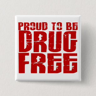 Proud To Be Drug Free 2 15 Cm Square Badge