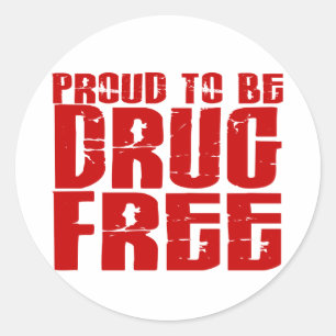 Proud To Be Drug Free 2 Classic Round Sticker