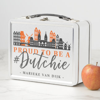 Proud To Be Dutch Hashtag Dutchie Holland Skyline Metal Lunch Box