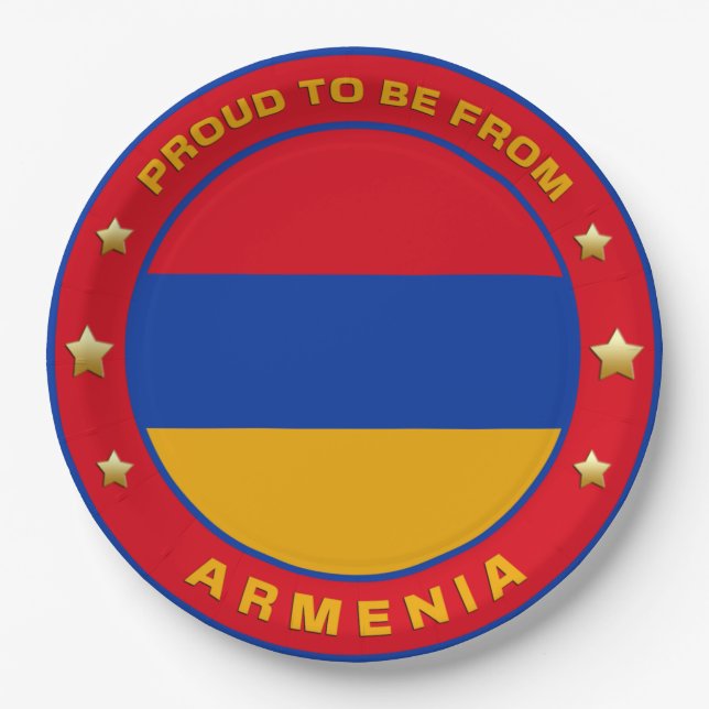 Proud To Be From Armenia Paper Plate (Front)