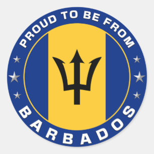 Proud To Be From Barbados Classic Round Sticker