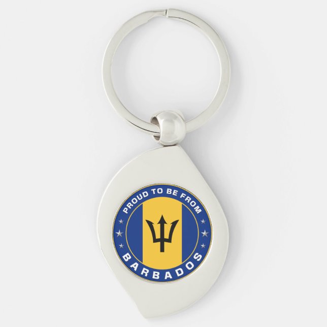 Proud To Be From Barbados Key Ring (Front)