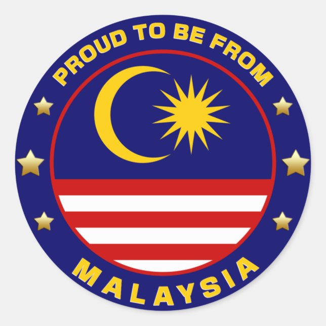 Proud To Be From Malaysia Classic Round Sticker (Front)