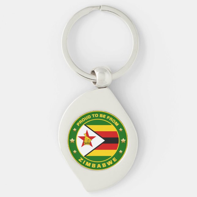 Proud To Be From Zimbabwe Key Ring (Front)