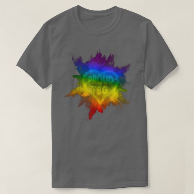 Proud To Be Gay Flag Pride Rainbow Eploding  LGBTQ T-Shirt (Design Front)