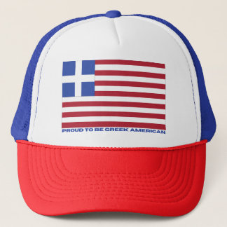 PROUD TO BE GREEK AMERICAN! TRUCKER HAT