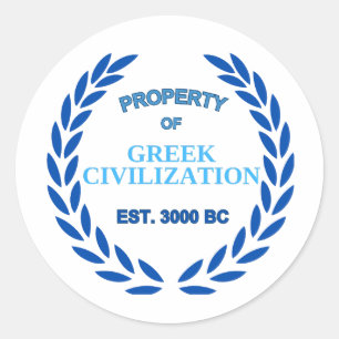 Proud to be Greek -Property of Greek Civilisation Classic Round Sticker