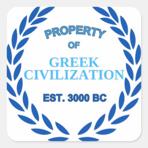 Proud to be Greek -Property of Greek Civilization Square Sticker