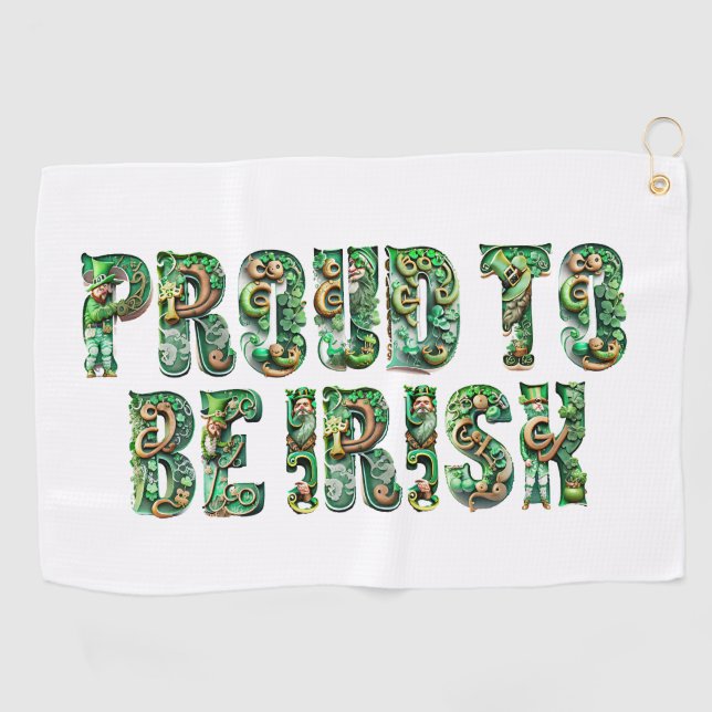 Proud To Be Irish - Golf Towel (Horizontal)