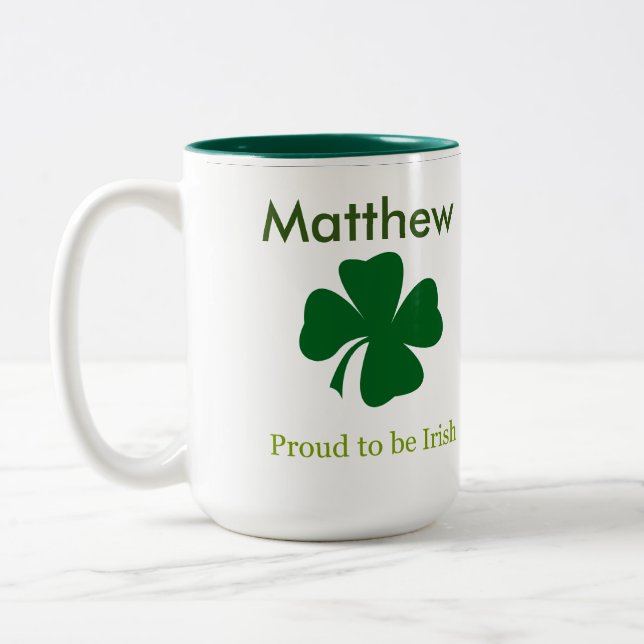 Proud to be Irish Personalised Coffee Mug Gift (Left)