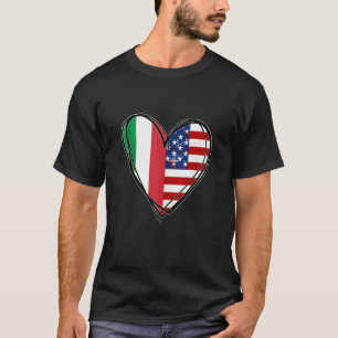 Proud to Be Italian American Cool Italy USA Flag H T-Shirt