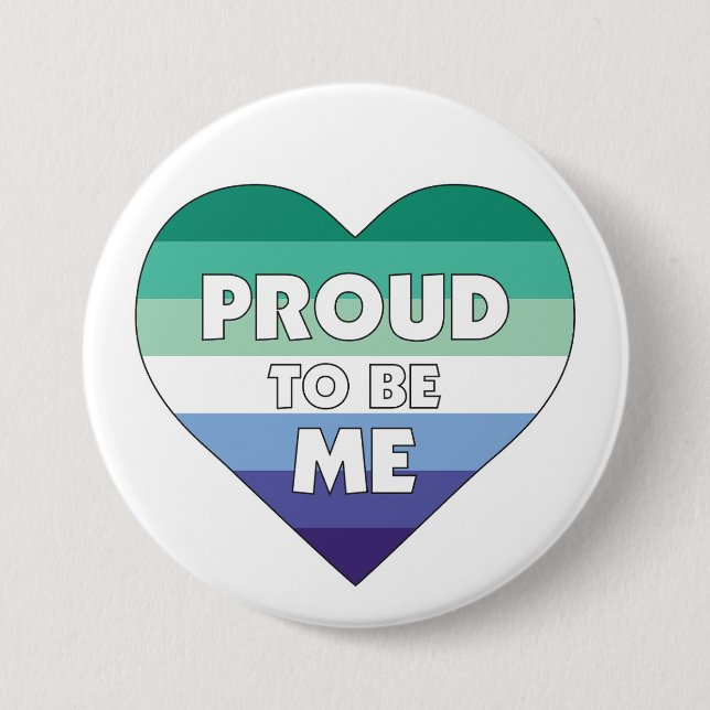 Proud to Be Me LGBTQ Gay Men Pride Heart 7.5 Cm Round Badge (Front)