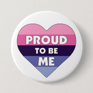 Proud to Be Me LGBTQ+ Omnisexual Pride Flag Heart 7.5 Cm Round Badge