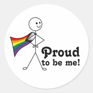 Proud to Be Me LGBTQ+ Rainbow Quasar Progress Prid Classic Round Sticker