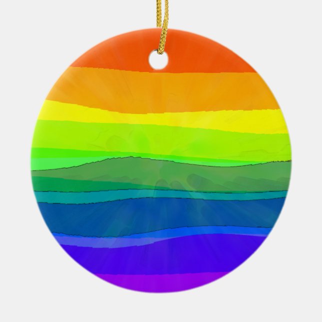 Proud To Be Me - LGBTQIA Pride Ceramic Tree Decoration (Front)