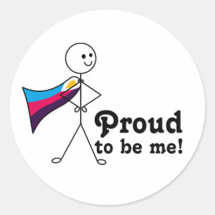 Proud to Be Me Polyamory Pride flag super hero Classic Round Sticker