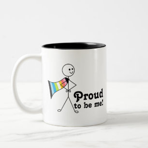 Proud to Be Me Queer Pride super hero Two-Tone Coffee Mug