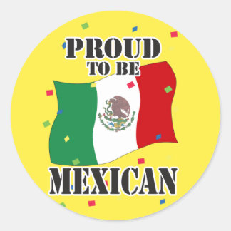 Proud to be Mexican with Flag Classic Round Sticker