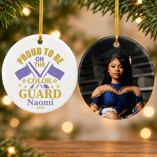Proud to be on the colour guard personalised ceramic tree decoration