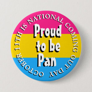 Proud to be Pan, October 11th Coming Out Day 7.5 Cm Round Badge