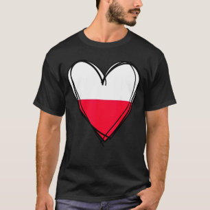Proud to be polish love warsaw poland flag heart T-Shirt