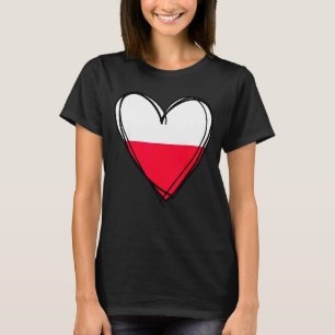 Proud to be polish love warsaw poland flag heart T-Shirt