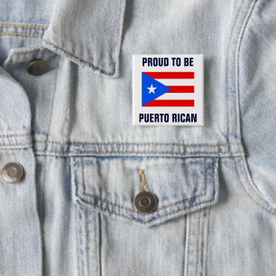 Proud to Be Puerto Rican 15 Cm Square Badge
