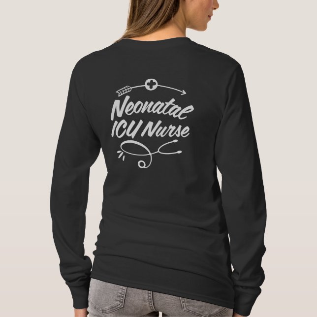 Proud To Care For - NICU RN Simple Long Sleeve  T- T-Shirt (Back)
