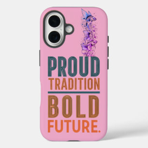 Proud Tradition, Bold Future Fish Border Design -  iPhone 16 Case
