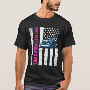 Proud Trucker'S Friend Truck Driver Usa Flag T-Shirt