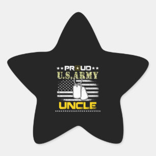 Proud U.S. Army Uncle Shirt Military Pride Long Star Sticker
