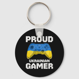Proud Ukrainian Gamer Ukraine Flag Video Games Pat Key Ring