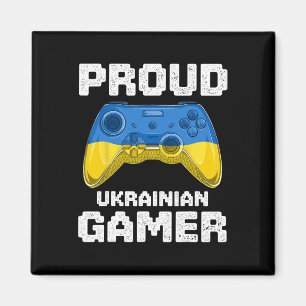 Proud Ukrainian Gamer Ukraine Flag Video Games Pat Magnet