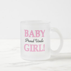 Proud Uncle Baby Girl Tshirts and Gifts Frosted Glass Coffee Mug