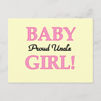 Proud Uncle Baby Girl Tshirts and Gifts Postcard